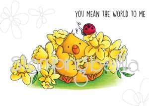 Stamping Bella - Cling Stamp - The Chick And The Lady Bug