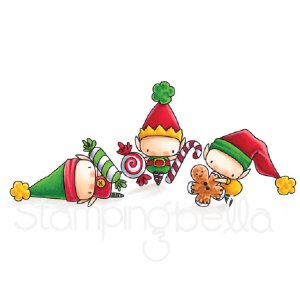 Stamping Bella - Cling Stamp - Elves With Treats