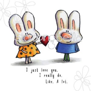 Stamping Bella - Cling Stamp - I Love You Hoppy Poppy