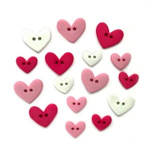 Buttons Galore - Buttons - Valentine Hearts