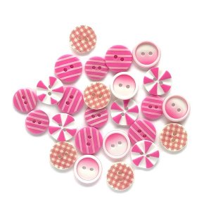 Buttons Galore - Buttons - Pink Patchwork