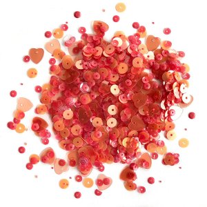 Buttons Galore - Sequins - Grapefruit Punch