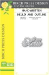 Birch Press Designs - Dies - Handwritten Hello and Outline