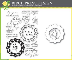 Birch Press Designs - Clear Stamp & Die Set - Classic Sentimental Wreath