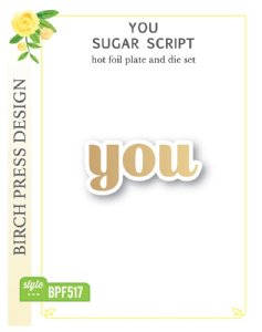 Birch Press Designs - Hot Foil Plate & Die Set - You Sugar Script