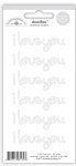 Doodlebug Design - Doodles Cardstock Stickers - I Love You - Lily White