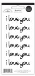 Doodlebug Design - Doodles Cardstock Stickers - I Love You - Beetle Black