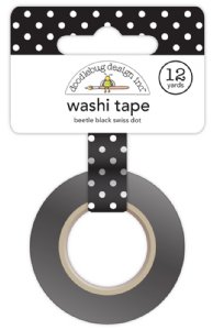 Doodlebug - Washi Tape - Swiss Dot Beetle Black