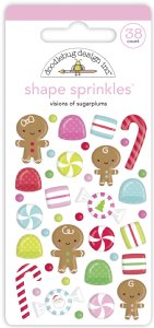 Doodlebug - Shape Sprinkles - Night Before Christmas - Visions of Sugarplums