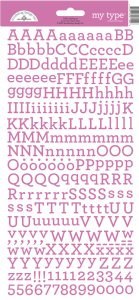 Doodlebug Design - My Type Alphabet Cardstock Stickers - Bubblegum