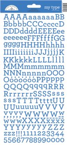 Doodlebug Design - My Type Alphabet Cardstock Stickers - Blue Jean