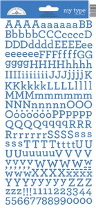 Doodlebug Design - My Type Alphabet Cardstock Stickers - Blue Jean