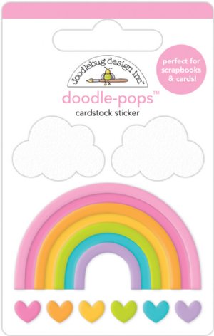 Doodlebug Design - 3D Cardstock Sticker - Fairy Garden - Over the Rain.