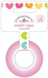 Doodlebug Design - Washi Tape - Rainbow Hearts