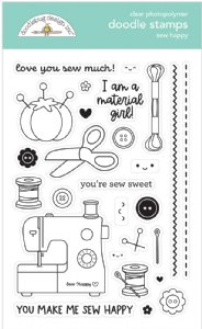 Doodlebug - Clear Stamp - Sew Happy