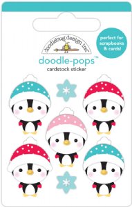 Doodlebug - Doodle-pops 3D Cardstock Sticker - LIS - Playful Penguins
