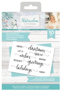 Sara Signature - Clear Stamp - Watercolor Christmas - Brush Sentiments