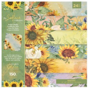 Crafter's Companion - 8X8 Vellum Pad - Nature's Garden - Sunflower Collection