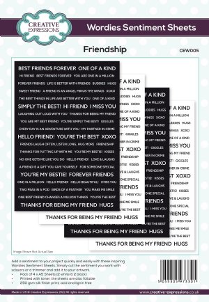 Creative Expressions - Sentiment Sheets - Friendship 