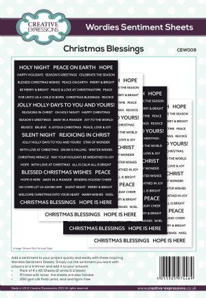Creative Expressions - Sentiment Sheets - Christmas Blessings 