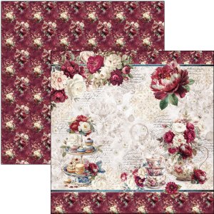 Ciao Bella - 8X8 Paper Pad - Bohemian Burgundy