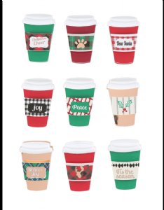 Spellbinders - 3D Stickers - Christmas Cheer Coffee Cup