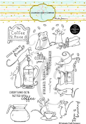 Colorado Craft Company - Anita Jeram - Clear Stamp - Coffee House