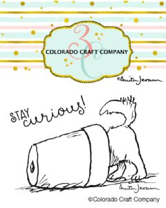 Colorado Craft Company - Anita Jeram - Mini Clear Stamp - Stay Curious