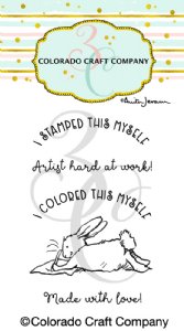 Colorado Craft Company - Mini Clear Stamp - Back Card Bunny