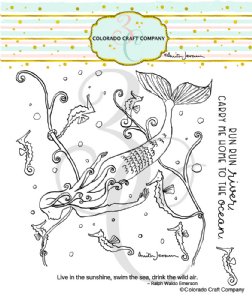 Colorado Craft Company - Clear Stamp - Mermaid & Seahorses