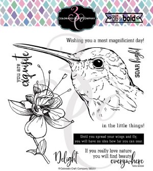 Colorado Craft Company - Clear Stamp - Hummingbird Delight