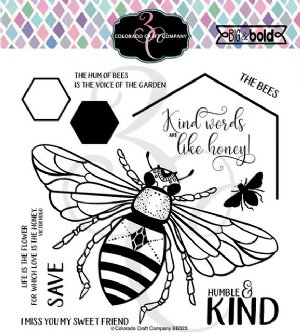 Colorado Craft Company - Clear Stamp - Big & Bold - Honey Bee