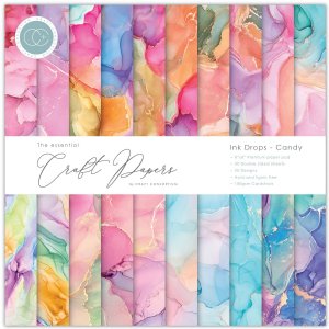 Craft Consortium - 8X8 Paper - Ink Drops - Candy