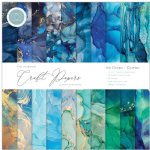 Craft Consortium - 12X12 Essential Craft Papers Pad - Ink Drops - Ocean