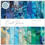 Craft Consortium - 6X6 Essential Craft Papers Pad - Ink Drops - Ocean