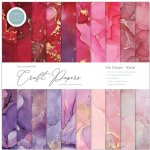 Craft Consortium - 12X12 Essential Craft Papers Pad - Ink Drops - Rose