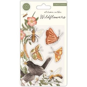 Craft Consortium - Clear Stamp - At Home in the Wildflowers - Bees & Butterflies