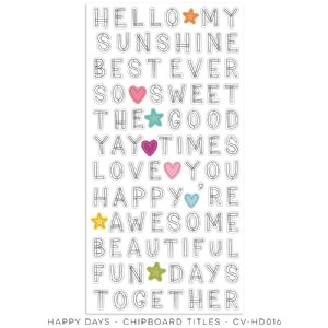 Cocoa Vanilla Studio - Chipboard Title Stickers - Happy Days