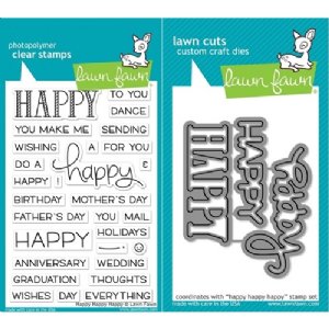 Lawn Fawn - Clear Stamps & Die - Happy Happy Happy