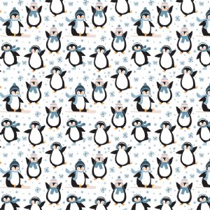 Echo Park - 12X12 Patterned Paper - The Magic of Winter - Playful Penguin