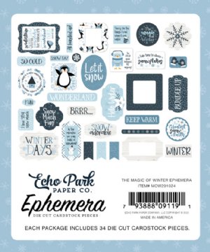 Echo Park - Embellishments - Ephemera Pack  The Magic of Winter