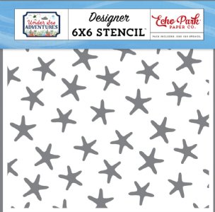 Echo Park - 6X6 Stencil - Swimming Starfish