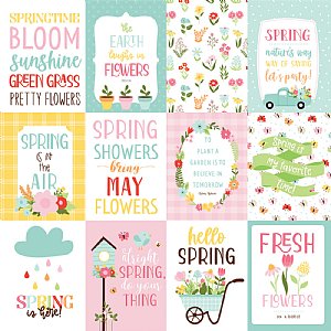 12x12 Patterned Paper, Welcome Spring - 3x4 Journaling Cards