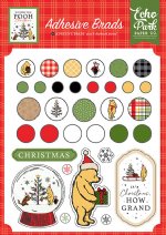 Echo Park - Adhesive Brads - Winnie The Pooh Christmas