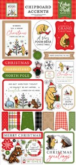 Echo Park - Chipboard Accents - Winnie The Pooh Christmas