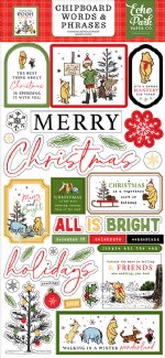 Echo Park - Chipboard Words & Phrases - Winnie The Pooh Christmas