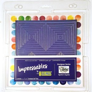 Gel Press - Reusable Gel Printing Plate -  Impressables Squares in squares