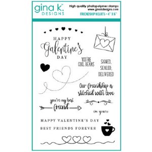 Gina K - Clear Stamp - Friendship Hearts