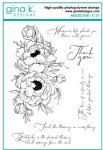 Gina K Designs - Clear Stamp - Majestic Peony