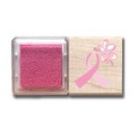 Hampton Arts - Wood Stamp - Think Pink Set W/ Ink Pad